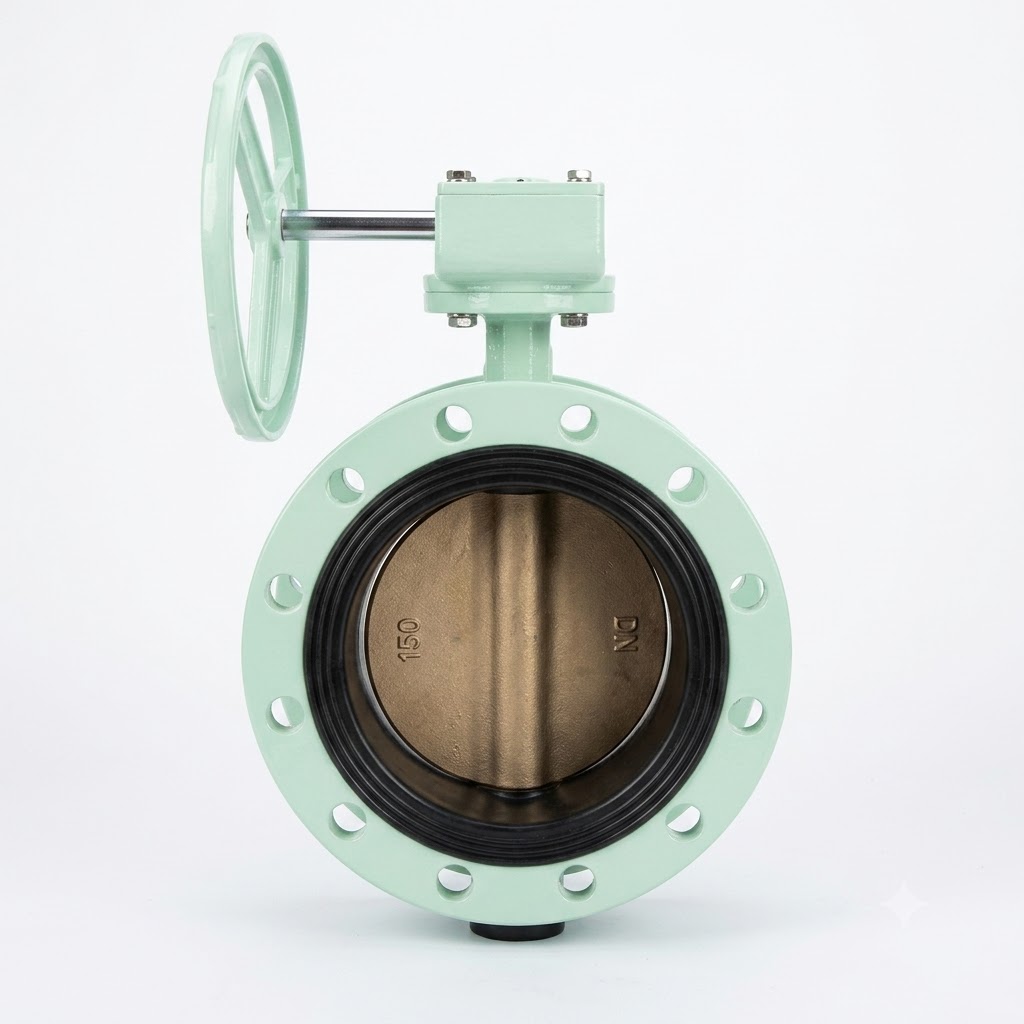 4inch Concentric Flanged End Butterfly Valve with Worm Gear