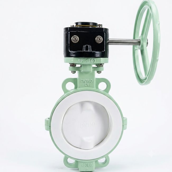 Industrial PFA Lined Butterfly Valve PTFE Seated Acid Resistant Valve for Industrial Applications