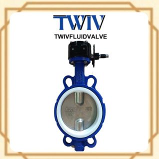 PTFE /PFA Seat 20alloy Disc Wafer Type Gear Operated Butterfly Valve