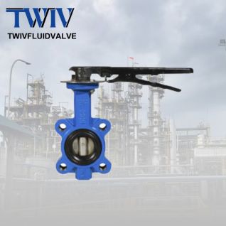 Motýlový ventil typu wafer 2 palce, litina, PN16/150LB, ovládaný pákou