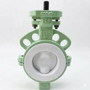 Wafer Type PTFE Seated Butterfly Valve - Corrosion Resistant Teflon Seat Butterfly Valve for Chemical Industrial Use