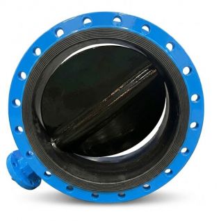 DN500 PN10 Ductile Iron Double Flange Butterfly Valve with EPDM Seat