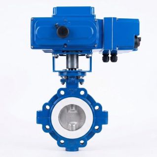 Industrial PTFE-Seated Lug & Wafer Butterfly Valve with Motorized Actuator (PN16)